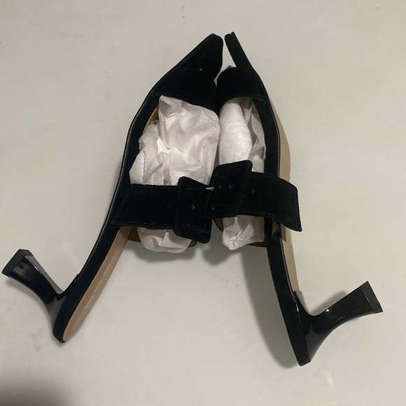 Coach and Four Telaio Black Suede Heeled Sandals Size 9 NWOB (V-9) - Picture 5 of 6